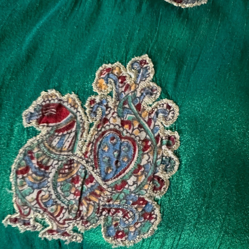 Green Embroidered Top